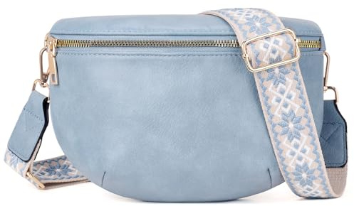 Roulens Kleine Damen Umhängetaschen,Elegant Bauchtasche Damen,Umhängetasche aus Veganes Leder,Crossbody Bag Damen,RFID Blockierung Kartenschlitz Brusttasche mit Verstellbar Abnehmbar Breiter Gurt