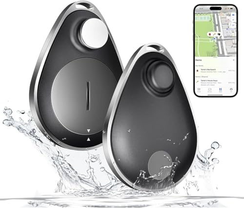 Traqueur GPS pour Enfants Clés pour Chien Caché Lot de 2 Traqueurs GPS avec Épingles de Sécurité Fonctionne avec Apple Find My (iOS uniquement) IP67 Étanche Convient aux Enfants, Personnes âgées