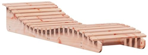 Gecheer Lettino Prendisole, Sdraio Esterna in Legno Massello di Douglas 205x60x31,5 cm con Design a Doghe per Relax in Giardino, Piscina, Patio e Balcone