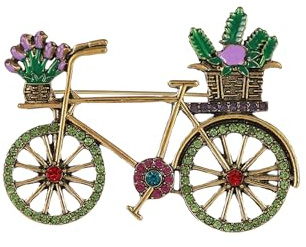 Leeniuniu Spilla vintage a forma di bicicletta, stile antico, gioiello da bicicletta, per donne, uomini, classico, da bavero, per giacche, cappelli, borse, Large, Lega di acciaio, Nessuna pietra