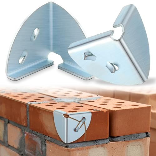 Zonon 2 Pcs 4-1/2 Builders Line Anchor Corner Brackets, Galvanized Steel