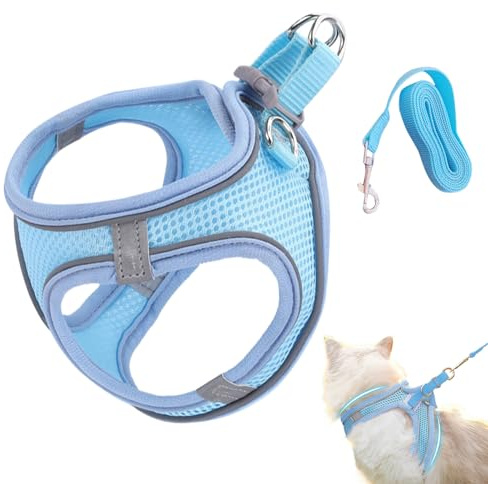 Harnais pour Chat Anti-Évasion | Harnais Ajustable pour Promenade Et Exterieur | Accessoires pour Chiens Et Chats Toutes Tailles Voyage Randonnée