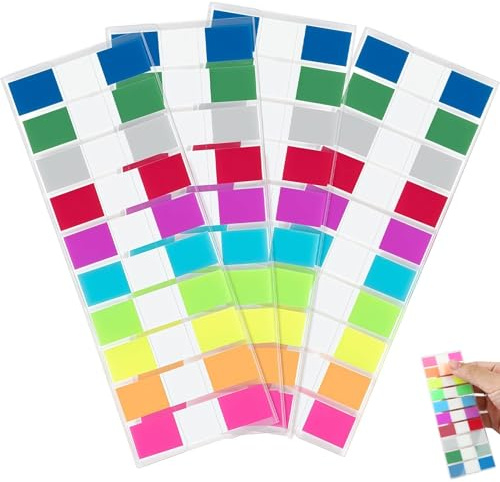 AHRLIC 800 Pcs Book Tabs for Annotating, Matte Page Markers Tabs, Transparent Sticky Notes, Sticky Tabs Page Markers, Post It Tabs with Dispensers, Index Tabs for School and Office, 10 Colors