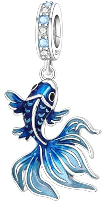 PANPOKI 925 Argent Sterling Charms - Collection de pendentifs animaux marins (Dauphin, Tortue, Poisson, Étoile de mer) pour bracelets et colliers pour femmes, Universal Kompatibilität Charms, Pas de