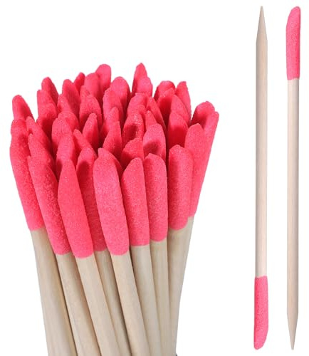 100 Pcs Disposable Wooden Cuticle Pusher Sticks, Sanding Sticks for Plastic Models Natural Pumice Stone Cuticle File Pink Manicure Fine Detailing Tools for Manicure Pedicure Home Salon