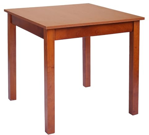 Liberoshopping tavolo fisso da cucina sala da pranzo o ristorante in legno massello – stile rustico compatto e robusto – facile da montare – 100% made in italy (Ciliegio Gamba Quadrata, 80x80)
