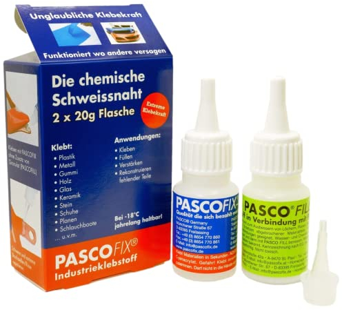 PASCOFIX chemische Schweißnaht Alleskleber extra starker Kleber Schweissnaht Kleber Sekundenkleber extra stark Industriekleber 2K Kleber Kunststoffkleber wasserfest chemische Schweissnaht