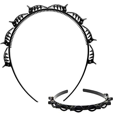 Tomedeks Haarnadel Stirnband, Doppelknall Haarnadel, geeignet für Hochzeiten, Tänze, Partys, Paare, tägliche Aktivitäten (1 schwarz)