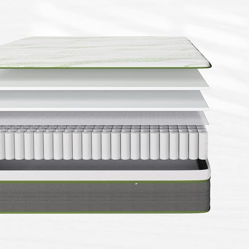 Novilla Matratze 120x190 H2 H3 Federkernmatratze Foam Mittelfeste Taschenfederkern Matratze Taschenfederkern Hybridmatratze Härtegrad Höhe 24cm Weiß