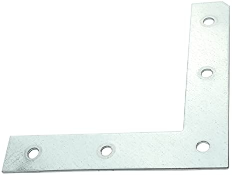 AERZETIX - Set di 15 - Staffe di fissaggio piatte perforato - 100x100x20x2mm - in acciaio zincato - forma ''L'' - piastra di giunzione ad angolo retto - C50329