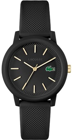 Lacoste Orologio Analogico al Quarzo da Donna Collezione LACOSTE.12.12 con Cinturino in Silicone Nero - 2001212