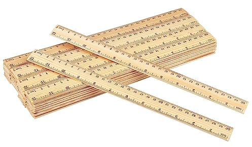144 Packs Wooden Rulers, 12 Inch Double Sided Wood School Ruler for Home, Student, Office Use, 2 Scale,by,GNIEMCKIN