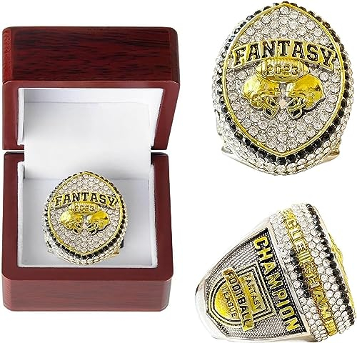 QWEOHBUA 2023 Fantasy Football Ring Championship Ring Heavy FFL Champions Ringe Souvenir Männer Vater Alumni Freund Rugby Fans (Color : A, Size : 11)