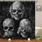 Duschvorhang Totenkopf Halloween Print Duschvorhang Stoff Polyester Badevorhang Duschvorhang Wasserdicht Antischimmel Shower Curtains mit 12 Duschvorhangringen Duschvorhang Badewanne 200x200cm