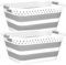 König Design 2er Set Wäschekorb faltbar - 36 Liter & Universelle Nutzung I Zusammenklappbarer faltbarer Wäschekorb faltbare Wäschekörbe I Laundry Baskets Wäschewanne - Mehrzweck-Wäschebehälter