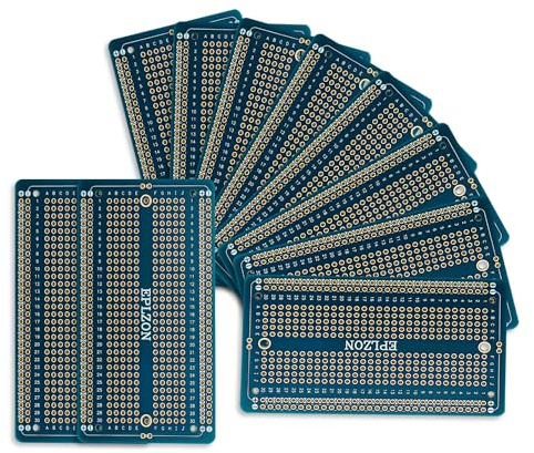 EPLZON Prototype Board Lötbares Breadboard Doppelseitig Leiterplatte PCB Circuit Board zum Schweißen von,DIY elektronische Artikel (Packung mit 10 Stück,Blau)