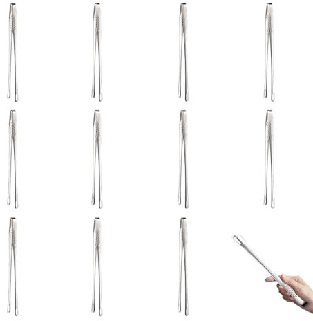 12 pinze da cucina coreane da 28 cm per barbecue, portatili, in acciaio inox, pinze da cucina, pinzette da cucina, utensili da cucina per la casa, piccole pinze per buffet, bistecca, insalata,