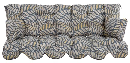 PATIO Hollywoodschaukel Auflage 180x50 cm Minorca Bankauflage mit Rückenlehne 2 Seitenkissen Volant vorne