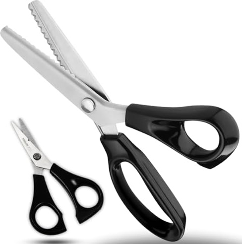 PACK 2 UNIDADES | Tijeras de Costura - Tijera Profesional Afiladas Dentadas Para Ropa Tela Modista Papel Cuero Manualidades etc - Calidad Acero Inoxidable Con Mango Cómodo