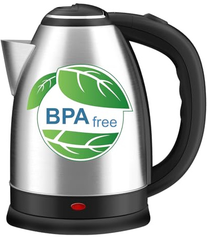 Electric Kettle, Stainless Steel Water Kettle, 1.8L Cordless Kettle, Boil-dry Protection, BPA Free, Fast Boil, Auto Shut-Off, Black