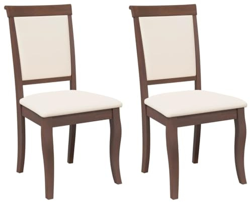 vidaXL Sedie da Pranzo con Cuscini 2 pz in Legno Massello di Hevea, sedia da pranzo, sedia da cucina, sedile da pranzo, sedia, sedia da soggiorno