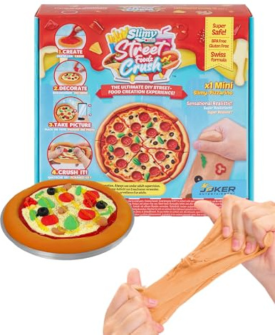 Slimy Street Foodz Crush - Mini Pizzarino, Slime y Plastilina, juego creativo de cocina para mezclar, moldear y decorar, diseño creativo para niños