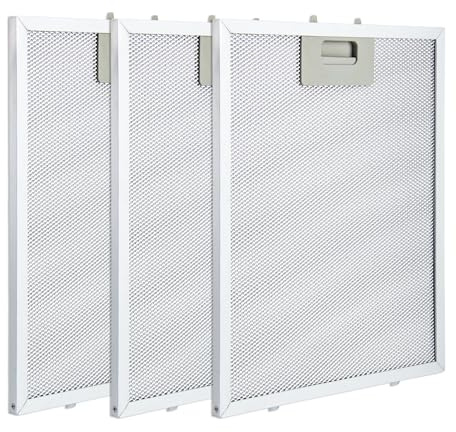 OMIGA 3 Stück Fettfilter Dunstabzugshaube 320 x 260mm Aluminum Metallfettfilter mit 5 Schichten Abzugshaube Filter für Meisten Führenden Marken von Dunstabzugshauben Geeignet