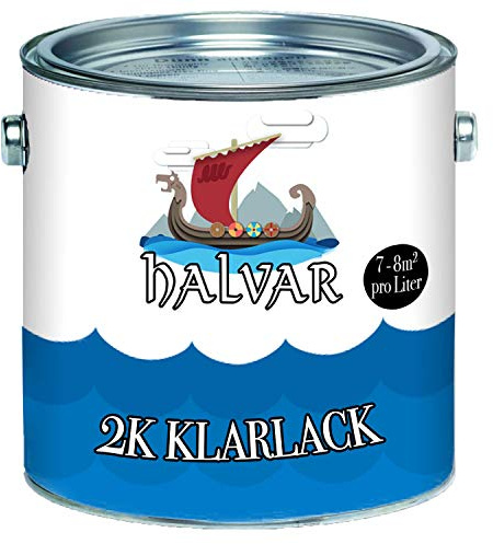 Halvar - Barniz escandinavo 2-K Transparente con endurecedor en Set Brillante Transparente 5:1