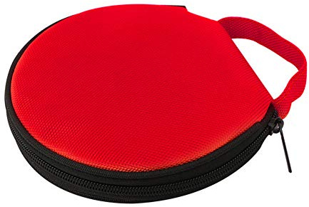 Sac De Rangement pour CD, Couleur Unie Ronde en Tissu Oxford, Voiture, 20 Disques, Sac De Rangement pour CD, Pochette à Glissière Rouge Taille Unique