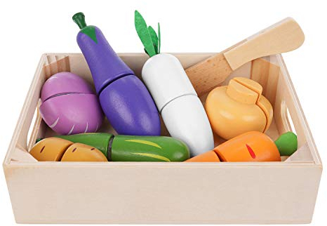 ISO TRADE Küchenspielzeug Obst Gemüse Schneiden Lebensmittel Set Messer Brett 11207