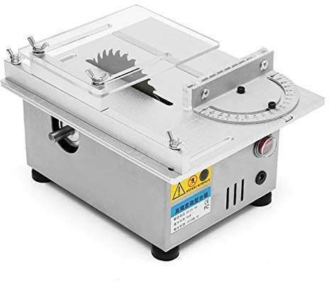 Mini Sierra De Mesa Multifuncional Hoja Elevable Sierra Circular De Escritorio De Corte De Para Manualidades Con Modelos De Madera Hechos A Mano, Metal, Corte De Vidrio (Plata)