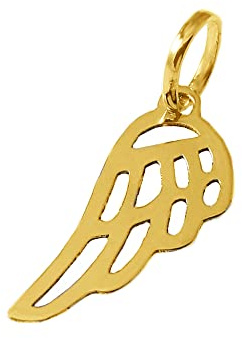 Eurojewellery F57 - Ciondolo a forma di ala d'angelo, in oro 9 k