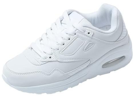 JOMIX Chaussures de Sport Running Basket Femme Chaussures de Marche Sport Baskets Gymnasium Tennis Sneakers pour Femme (Blanc, 38)