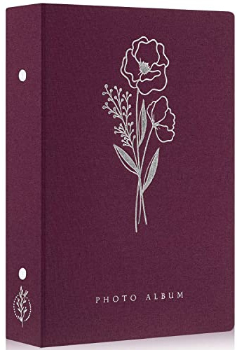 Lanpn Album Fotografico 10x15 300 con Tasche, Biancheria Porta Foto Album Portafoto Orizzontali Tascabile Tasca Viola