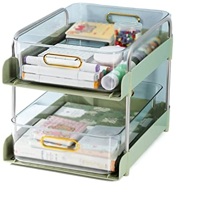 IXART Schreibtisch Organizer Desktop-Aufbewahrungsbox-Schubladen-Datei-Rack-Desktop-Organizer transparente große Kapazität kann A4-Papier for Büro-Home-Aktivitätsraum halten Ordnerregale/Stehsammler