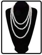 Wedity Collar de perlas de imitación vintage de los años 20, collar largo de perlas de imitación, accesorios de joyería para mujeres y niñas, talla única, Perla de imitación, Perla de imitación