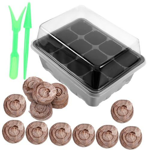 Yardenfun Coffret De 12 Trous pour Pépinière Plateau en Plastique Blocs De Démarrage Propagateur pour La Croissance des