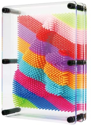 Pin Art giocattolo 3D, di grandi dimensioni, 15,2 x 20,3 cm, 3D, decorazione per casa e ufficio, design arcobaleno unico per bambini e adulti