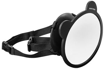 Maxi-Cosi Back Seat Mirror, Car Seat Mirror 360° Adjustable, Wide-Angle View, Easy to Install, Crash Tested and Approved, for Baby, Infant, Toddler and Child, Black