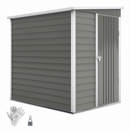Outsunny Abri de jardin en métal de 2,3 m² 142 x 184 x 181 cm avec fondation, toit en pente et fenêtre, verrouillable, porte, gants, résistant aux intempéries, abri de jardin, abri de jardin, abri de