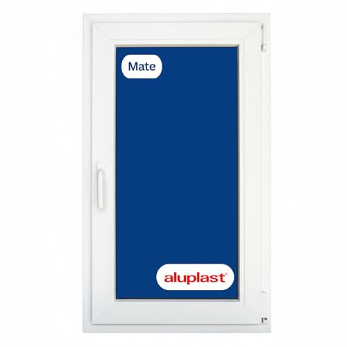 Ventana PVC Reforzada 600x1000 Blanca | Oscilobatiente Derecha | Cristal Climalit Mate | Perfil Aluplast | Entrega 24/48h