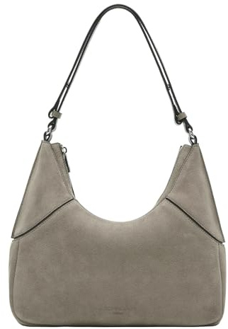 LIEBESKIND BERLIN Leder Schultertasche Lilly Hydro Suede Hobo Bag Neutral Gray taupe