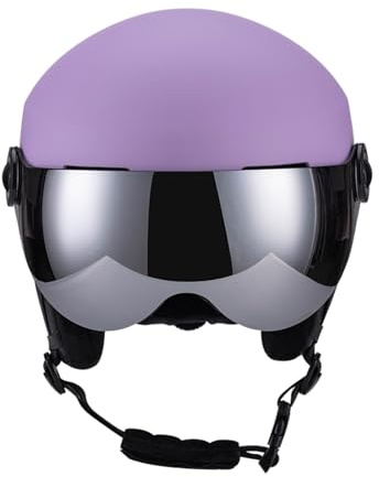 Casco da snowboard, casco sportivo di neve, uomo da donna Cavolo da sci per adulto Protettore della testa multifunzionale con prese d'aria traspirante per 59-61 cm Circonferenza (Viola)