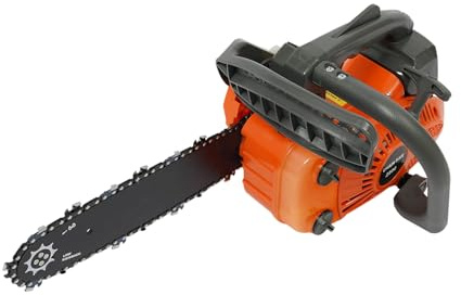 Motosierra de gasolina 25,4 cc 900 W, 2 tiempos con espada de 30 cm, motosierra ligera de gasolina para madera, jardinería, motosierras profesionales con bloqueo de seguridad, rojo/negro