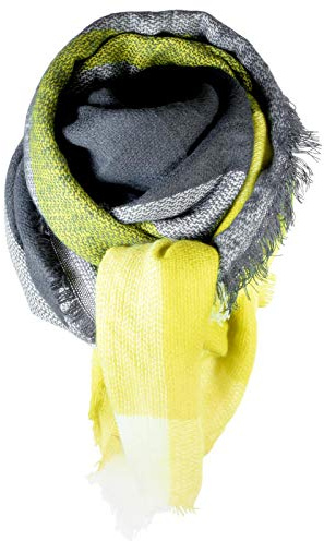 cosey – Sciarpa colorata XXL - (oversize), a scacchi colore giallo-antracite
