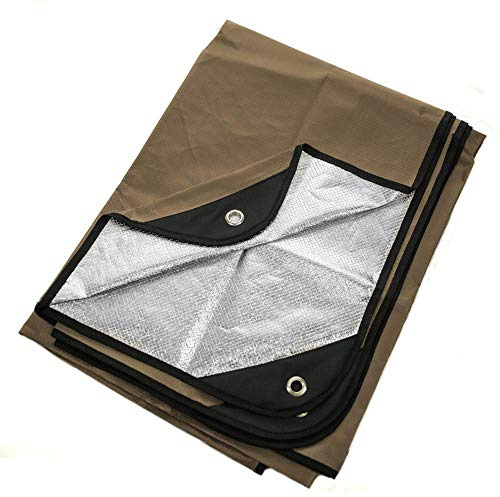 Arcturus Couverture de Survie Robuste – Bâche Thermique réfléchissante – 152,4 x 208,3 cm – Couverture d'urgence réutilisable pour Voiture ou Camping (Marron Coyote)
