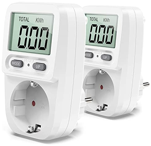 Gafild Energiekostenmessgerät, Stromkostenmessgerät, Leistungsmessgerät, Energiekostenmessgerät mit LCD-Bildschirm, Überlastschutz, maximale Leistung 3680 W