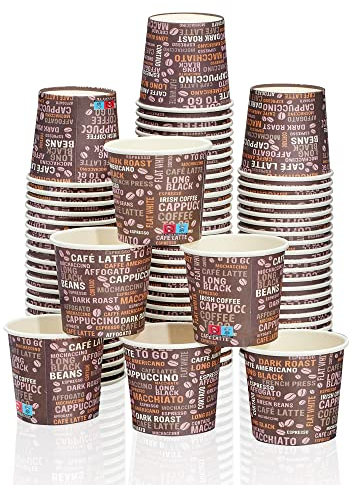 Espresso Pappbecher 80ml 3 Oz mit Kaffeebohnenmuster - 100x Top Qualität ISO 9001 becher