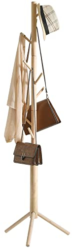 YMYNY Kleiderständer, Für Kleidung, Jacken, Hut, Garderobe in Baumform, Kleiderstange Mit 8 Haken, Schlafzimmer, Flur, Naturfarben HCR001N