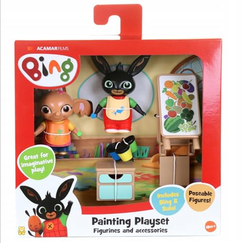 Bing toys paint figure set. Posable figures compatible with other playsets. Perfect toddler toys from the CBeebies TV show.